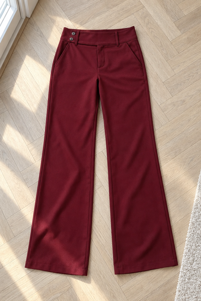 Jade Low Waist Pantalon — Red