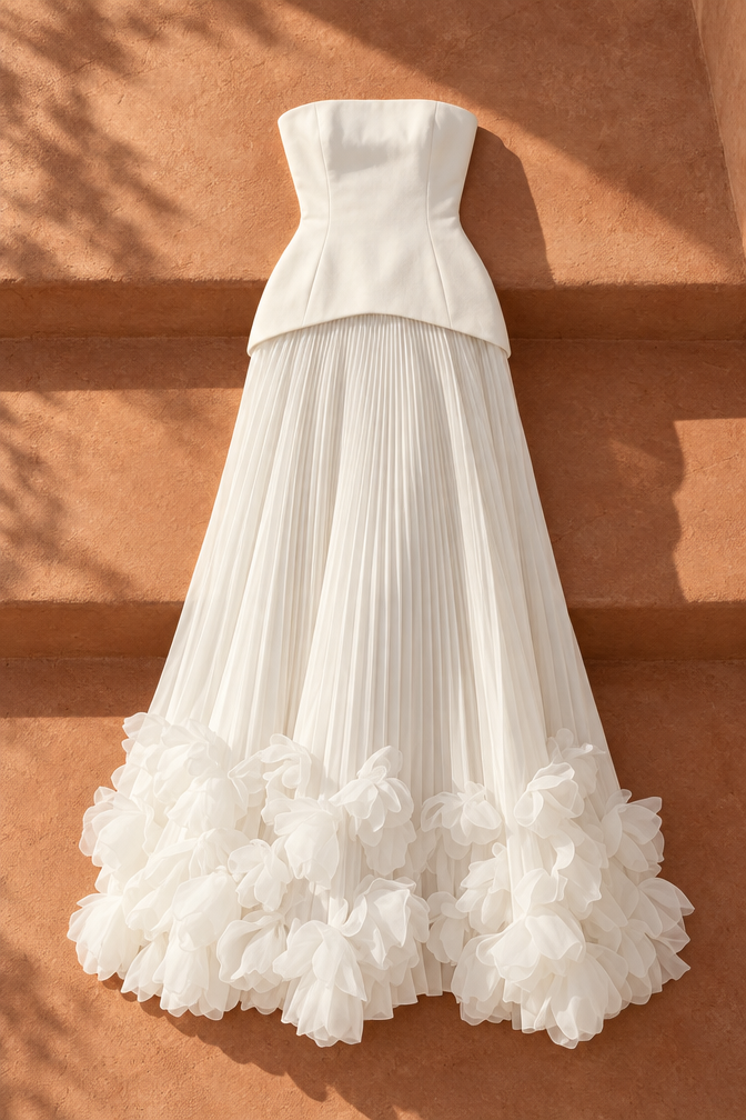 Adeline Petal Maxi Dress — White