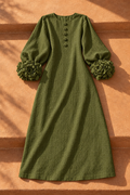 Shay Floral Midi Dress — Green