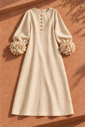Shay Floral Midi Dress — Apricot