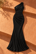 Women's Satin-Look Halter Maxi Dress — Black