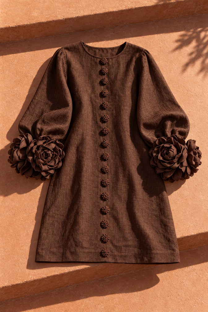 Shayla Mini Dress — Brown