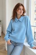 Carolina Collared Sweater — Blue