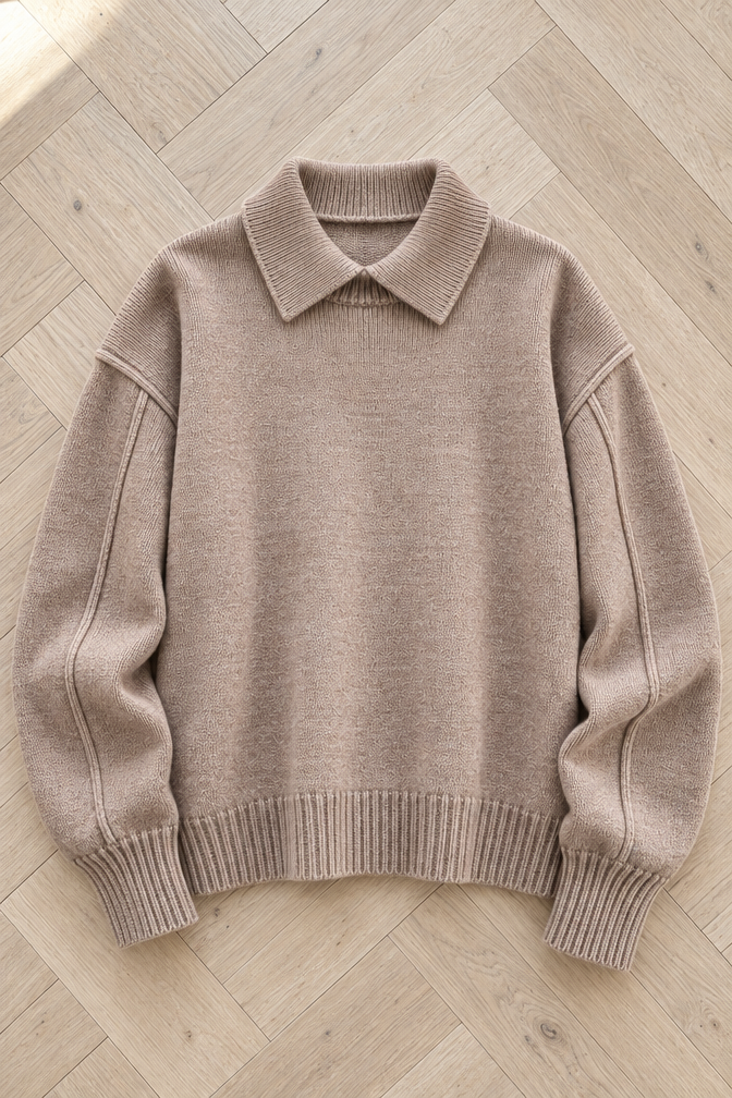 Carolina Collared Sweater — Camel