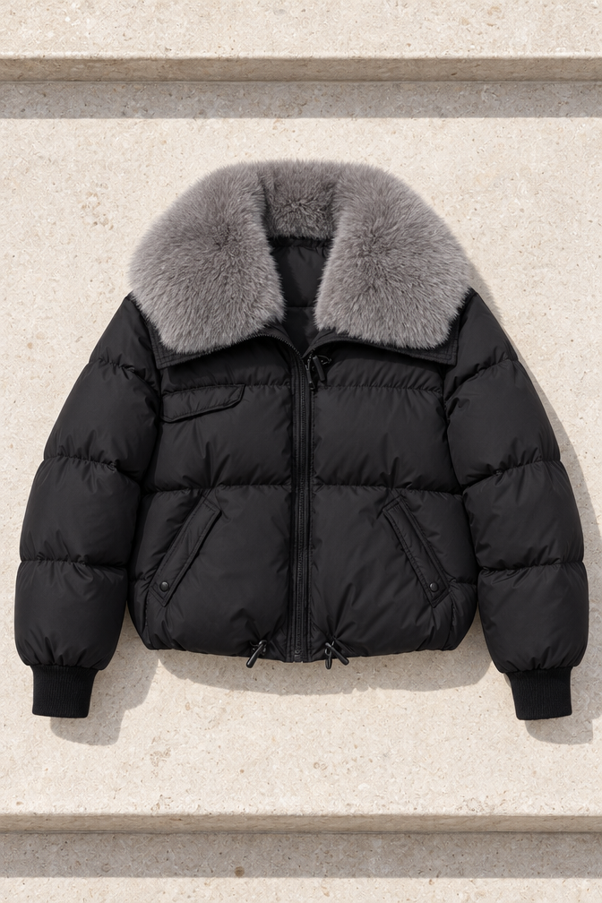 Dahlia Puffer Jacket — Black