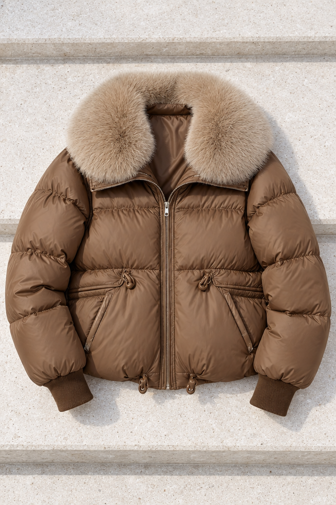 Dahlia Puffer Jacket — Brown