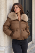 Dahlia Puffer Jacket — Brown