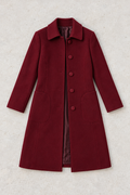 Women's Longline Wool Jacket — Wine