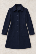 Women's Longline Wool Jacket — Navy