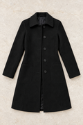 Women's Longline Wool Jacket — Black
