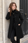 Women's Longline Wool Jacket — Black