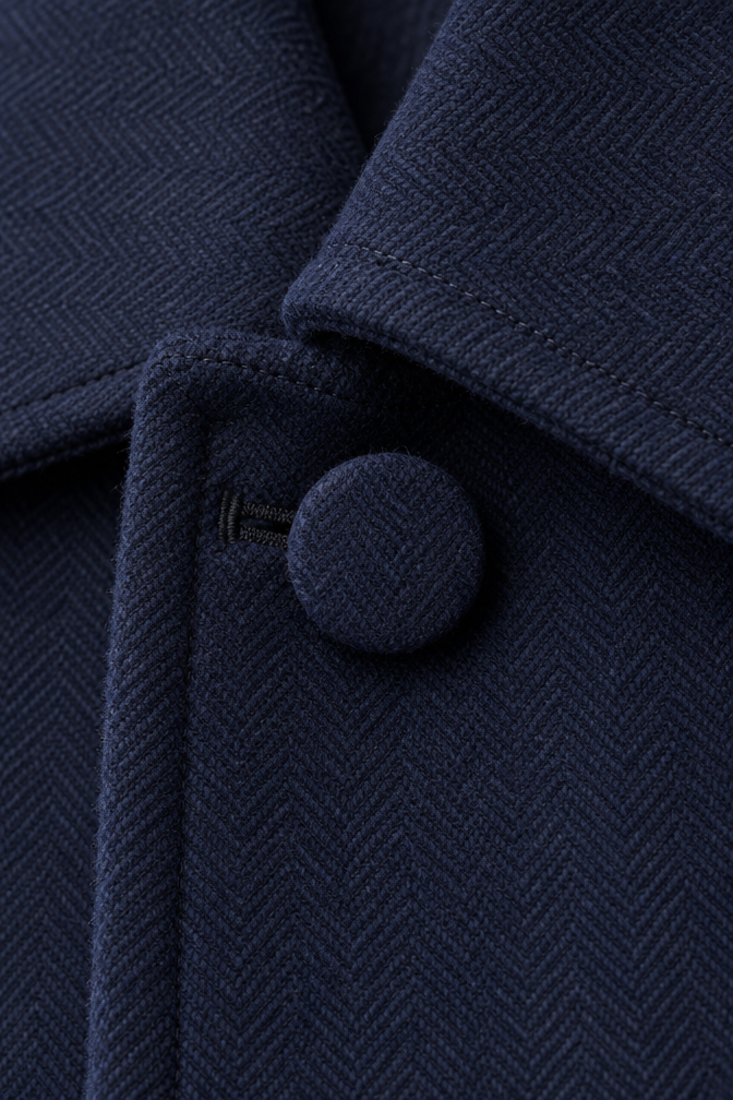 Women's Longline Wool Jacket — Navy