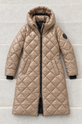 Desiree Quilted Puffer Coat — Beige