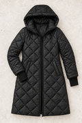 Desiree Quilted Puffer Coat — Black