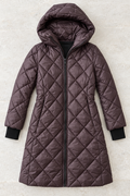 Desiree Quilted Puffer Coat — Coffee