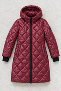 Desiree Quilted Puffer Coat — Red