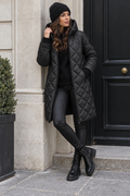 Desiree Quilted Puffer Coat — Black