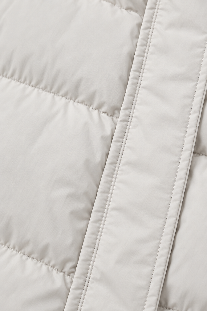 Donatella Long Puffer Coat — Cream
