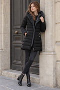 Elena Puffer Coat — Black