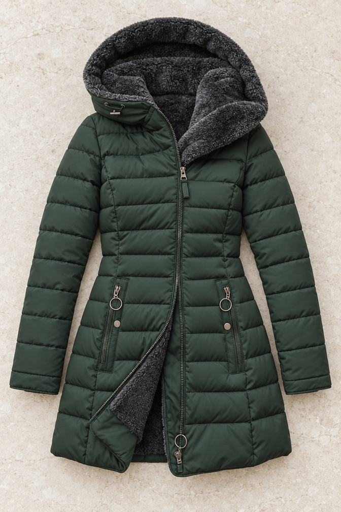Elena Puffer Coat — Green