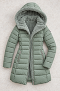 Elena Puffer Coat — Light Green