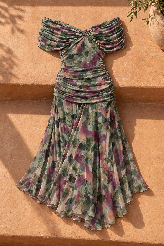Farah Chiffon Maxi Dress — Bouquet