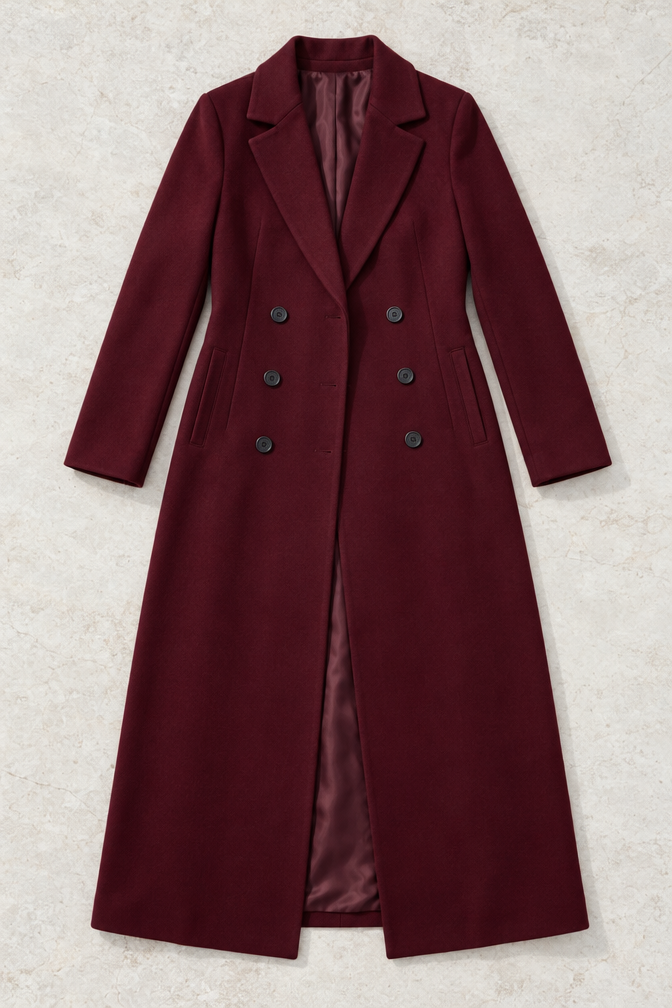 Genevieve Coat — Wine red