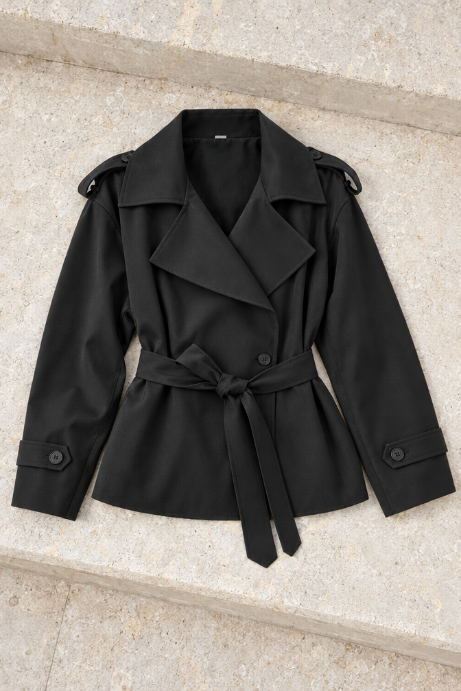 Ginevra Trench Coat — Black