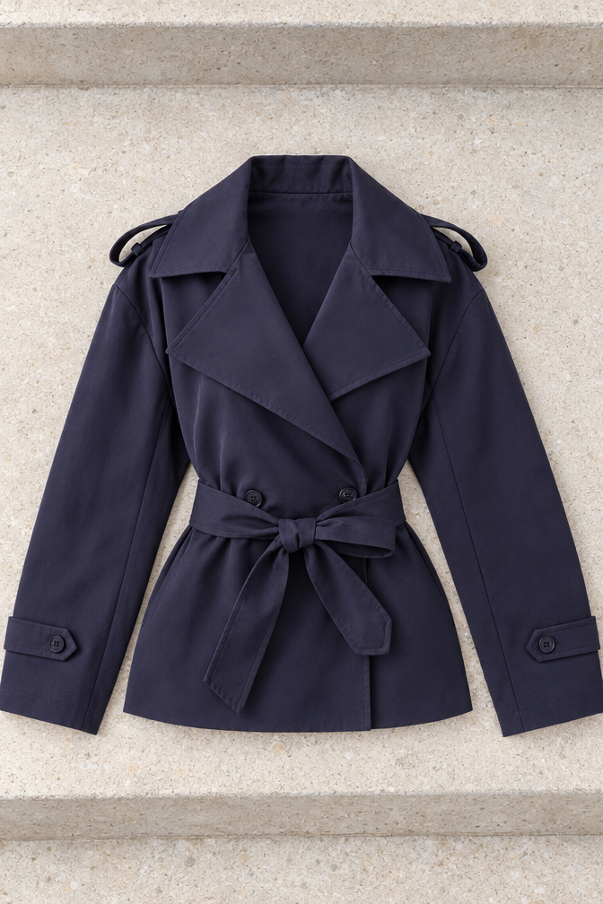 Ginevra Trench Coat — Navy