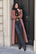 Ines Velvet Leopard Coat — Pink