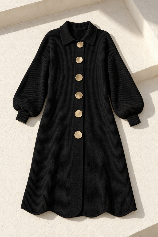 Juliette Sweater Dress — Black