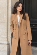 Women's Longline Double-Breasted Blazer — Khaki