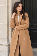Women's Longline Double-Breasted Blazer — Khaki