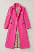Women's Longline Double-Breasted Blazer — Magenta