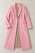 Women's Longline Double-Breasted Blazer — Pink
