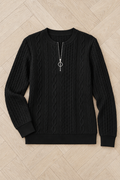 Katerina Zip Sweater — Black