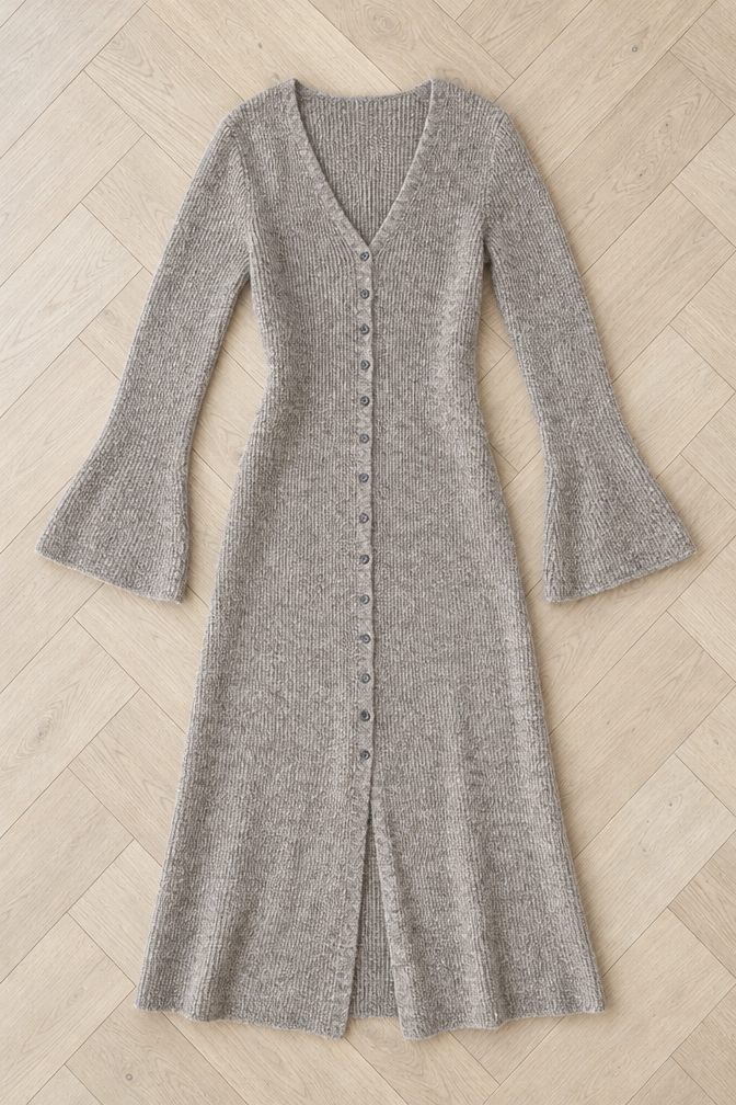 Laetitia Long Cardigan — Light Brown