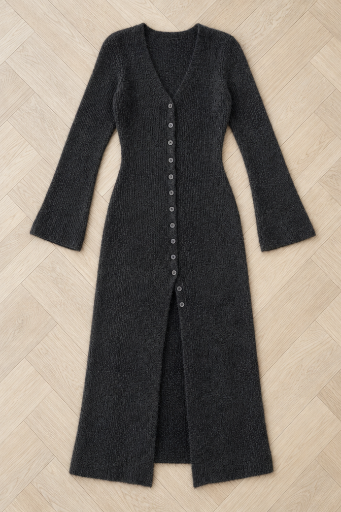 Laetitia Long Cardigan — Grey