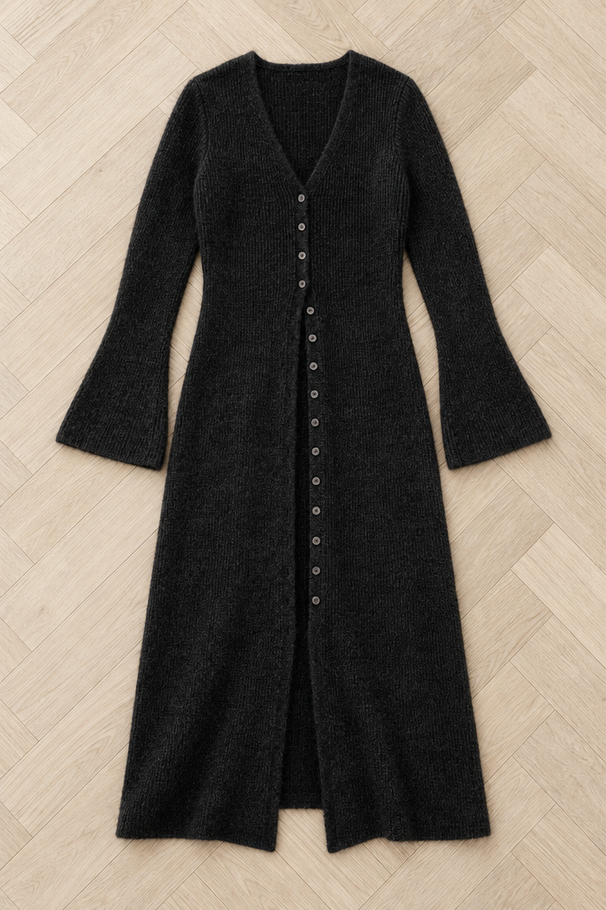 Laetitia Long Cardigan — Black