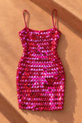 Letizia Sequin Maxi Dress — Rose red