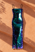 Letizia Sequin Maxi Dress — Green