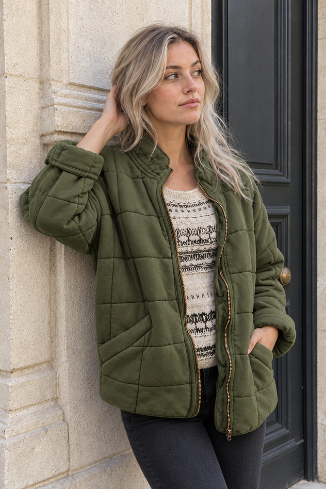 Lucienne Quilted Jacket — Green