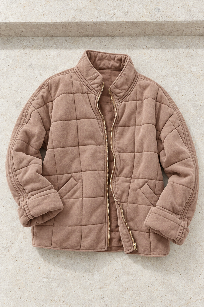 Lucienne Quilted Jacket — Khaki