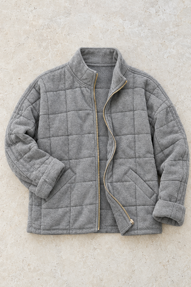 Lucienne Quilted Jacket — Gray