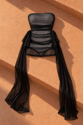 Luella Mesh Mini Dress — Black
