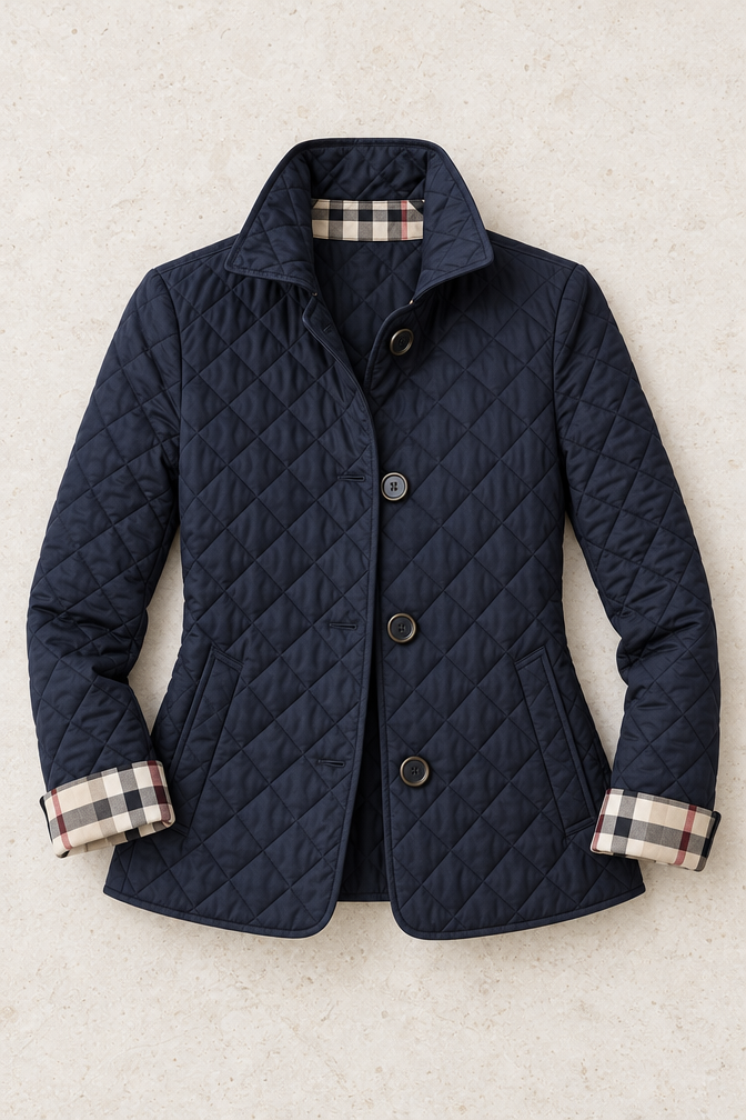 Maeve Quilted Jacket — Navy Blue