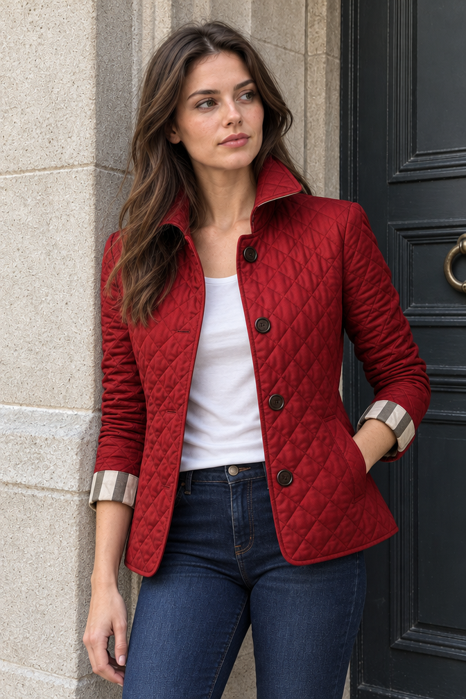 Maeve Quilted Jacket — Red