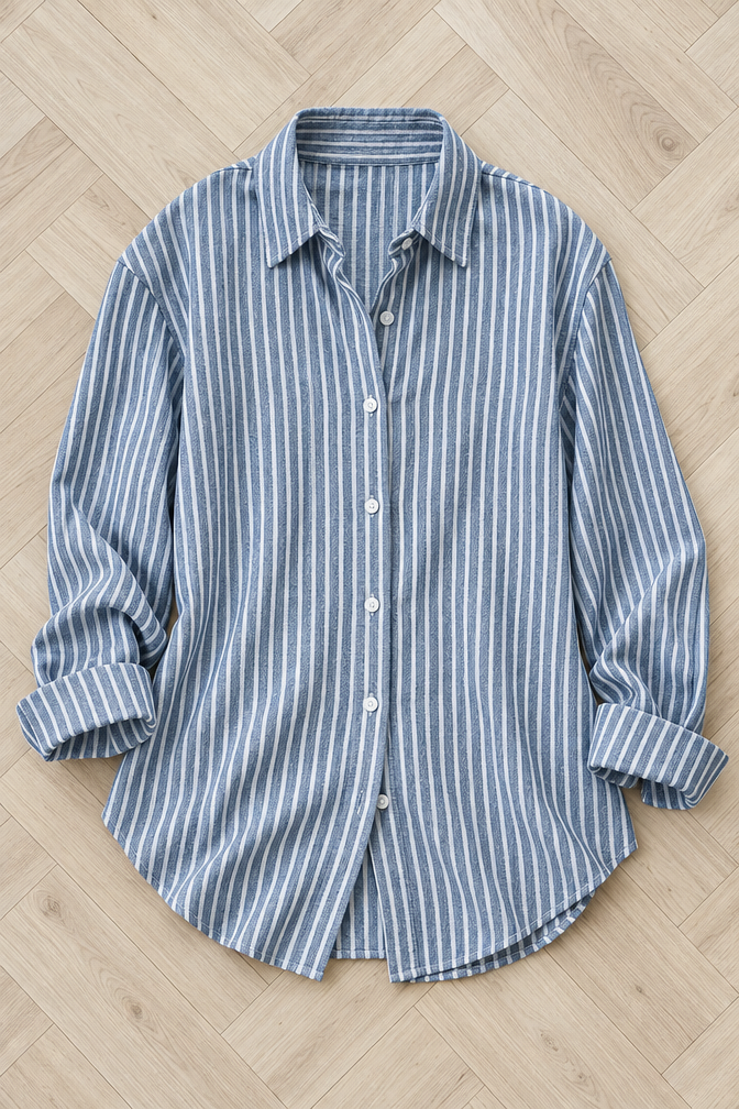 Mathilde Striped Blouse — Blue