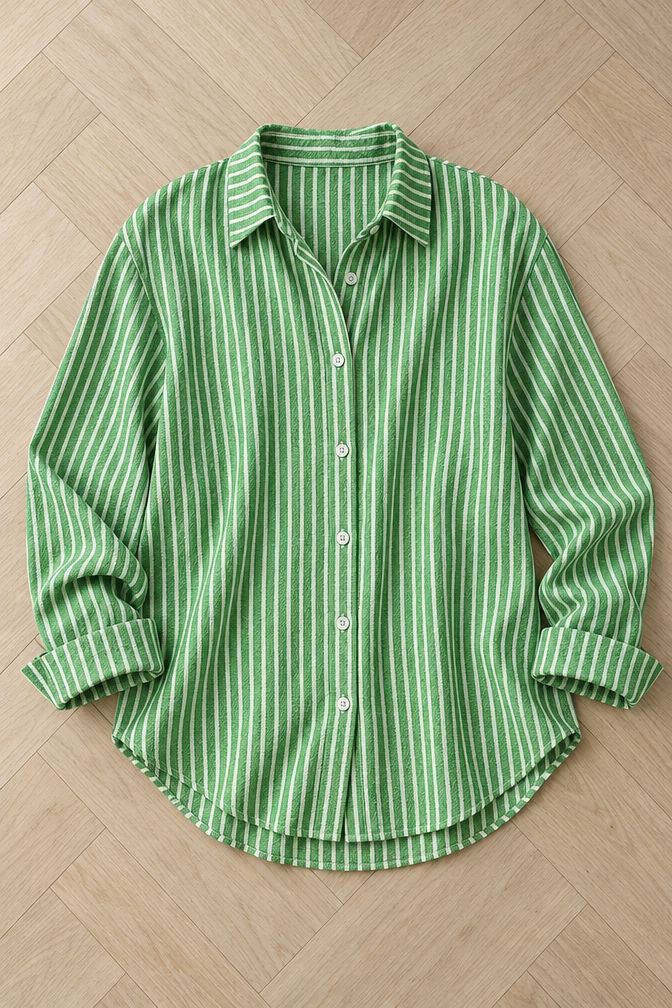 Mathilde Striped Blouse — Green