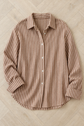 Mathilde Striped Blouse — Khaki